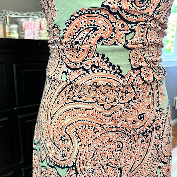 The Limited Pink Soft Sage Strapless Maxi Dress – Paisley Print Size Small - Picture 8 of 15